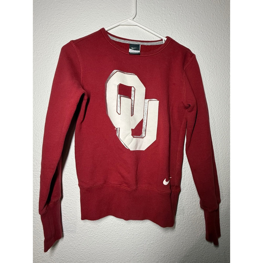 Nike Oklahoma Sooners OU Crewneck Sweatshirt Crimson Red Mens Small